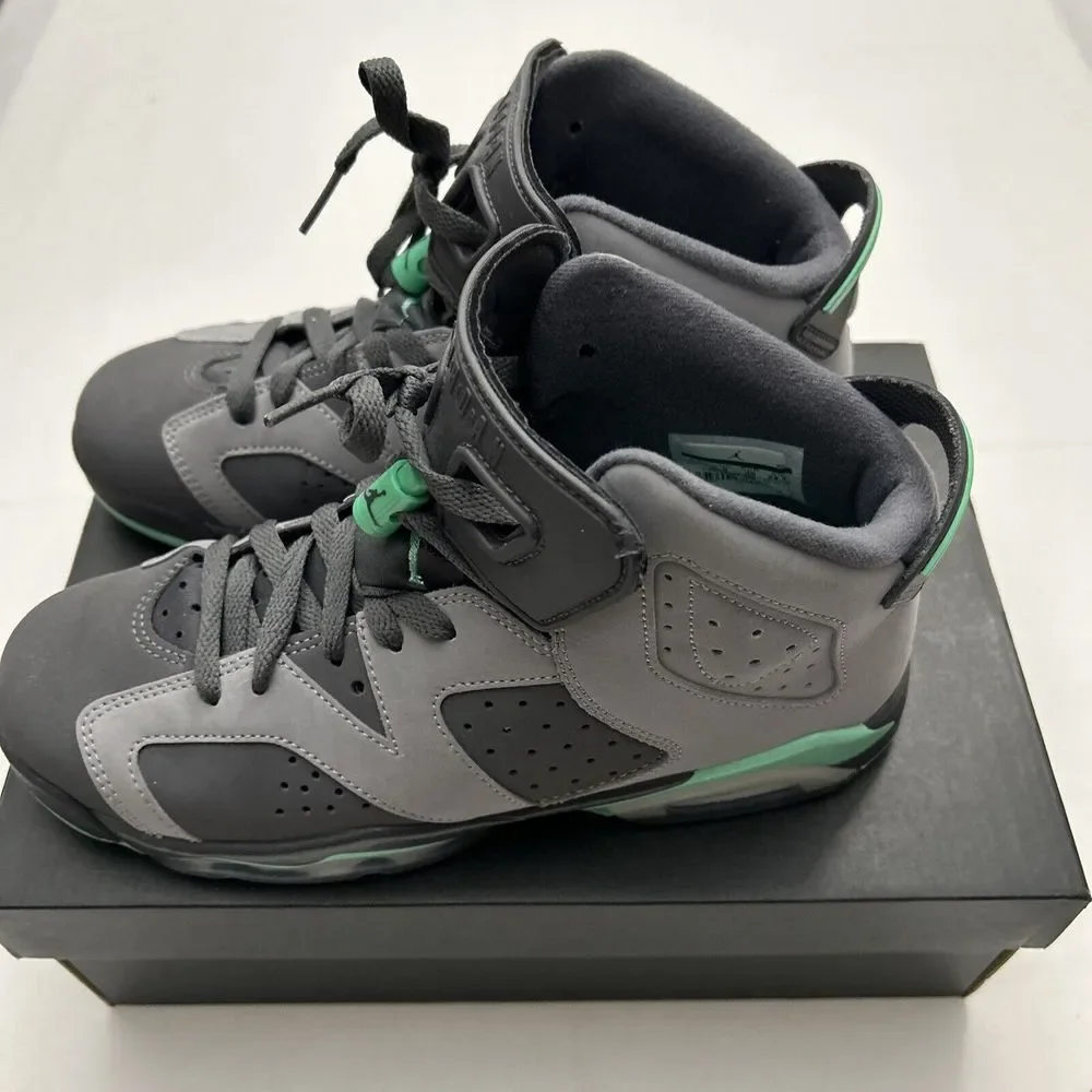 NIKE Men 6.5 AIR JORDAN‎ 6 RETRO GG GREY-GREEN GLOW 2933